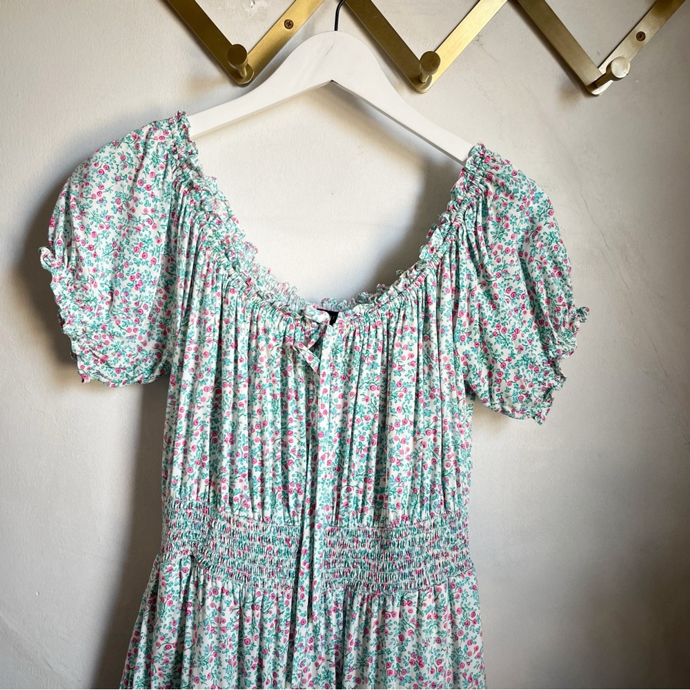 J Crew Puff-Sleeve Midi Dress in Floral - Picture 2 of 14